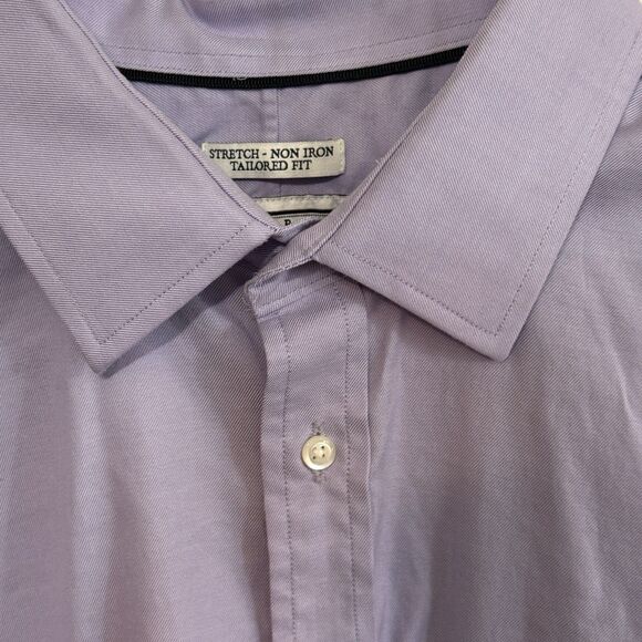 Jos A. Bank 1905 Men's Lavender Dress Shirt Stretch Non Iron Tailored Fit 17-34 - Picture 7 of 8